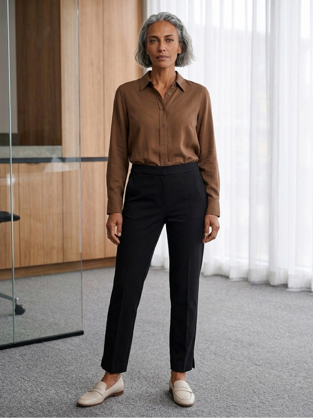Banana Republic Classic High-Waist Straight Pant in Black